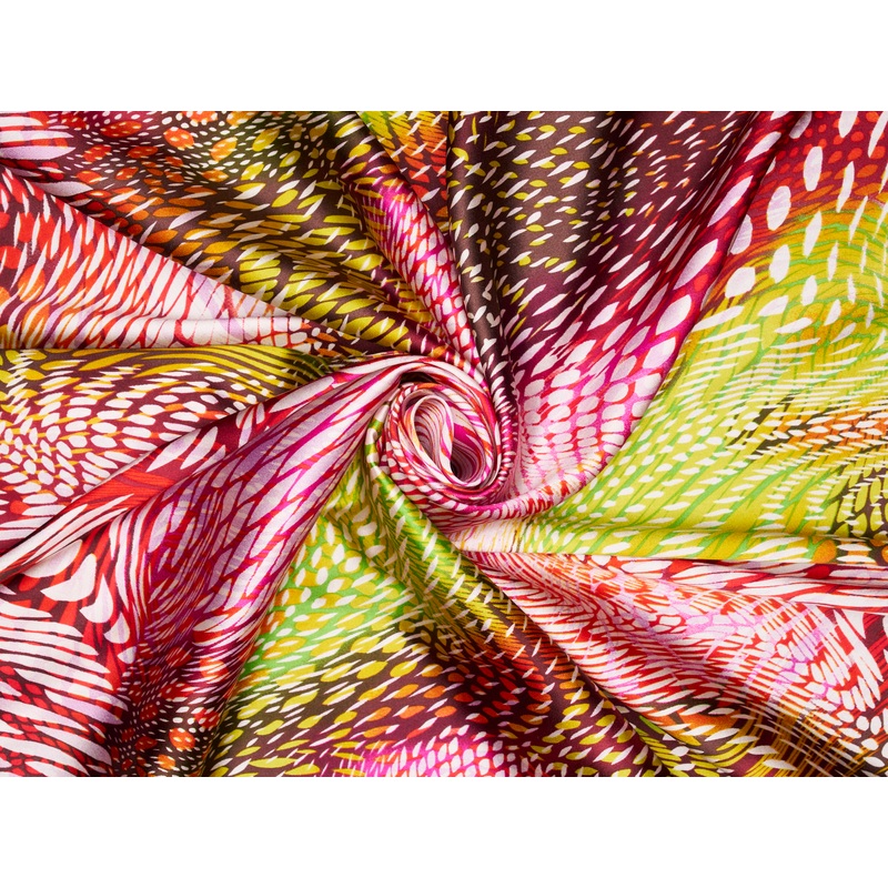 SILK stretch CHARMEUSE fabric by the yard - Animal print 19momme