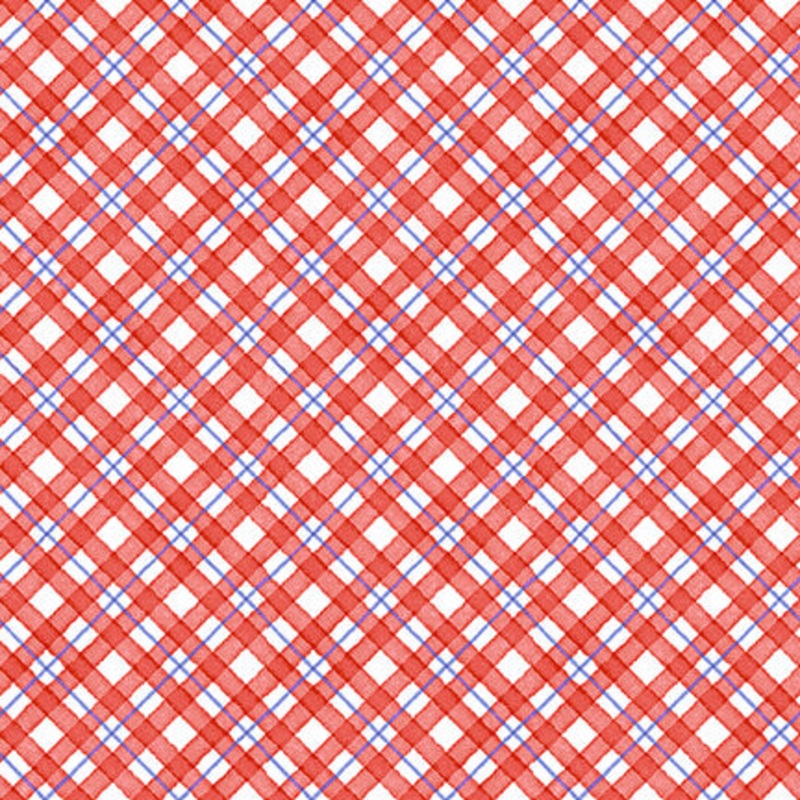 Strawberry Garden Diagonal Plaid Multi Jane Shasky Henry Glass Cotton Fabric