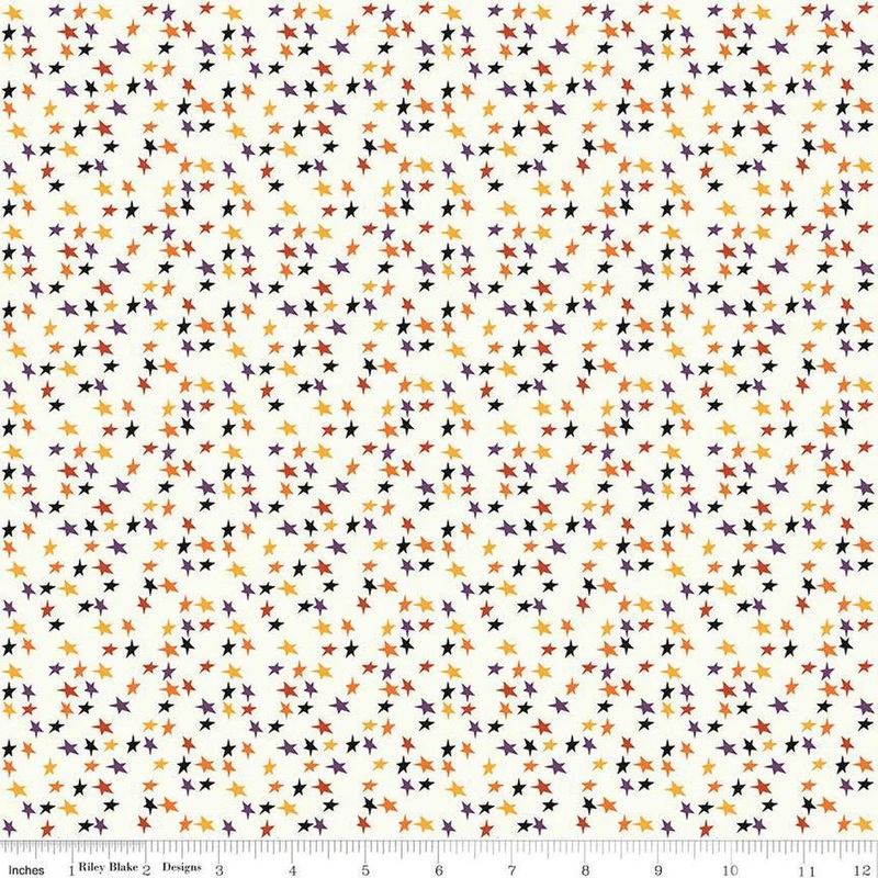 Beggar's Night Stars Cream Sandy Gervais Riley Blake Designs Cotton Fabric RB-C14504-CREAM