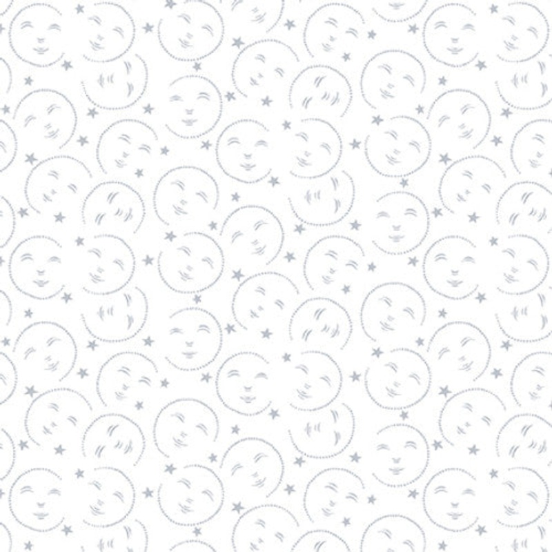 Quilter's Flour VI by Henry Glass : Moon Faces Tone on Tone White 1680-01W