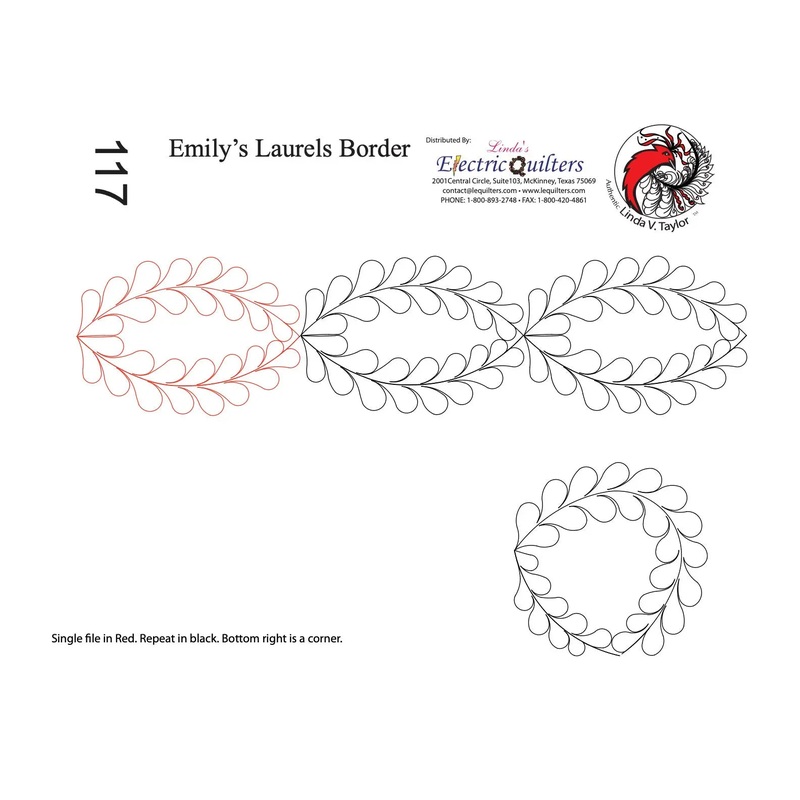 117 Emily's Laurels Pantograph with Blocks by Linda V. Taylor
