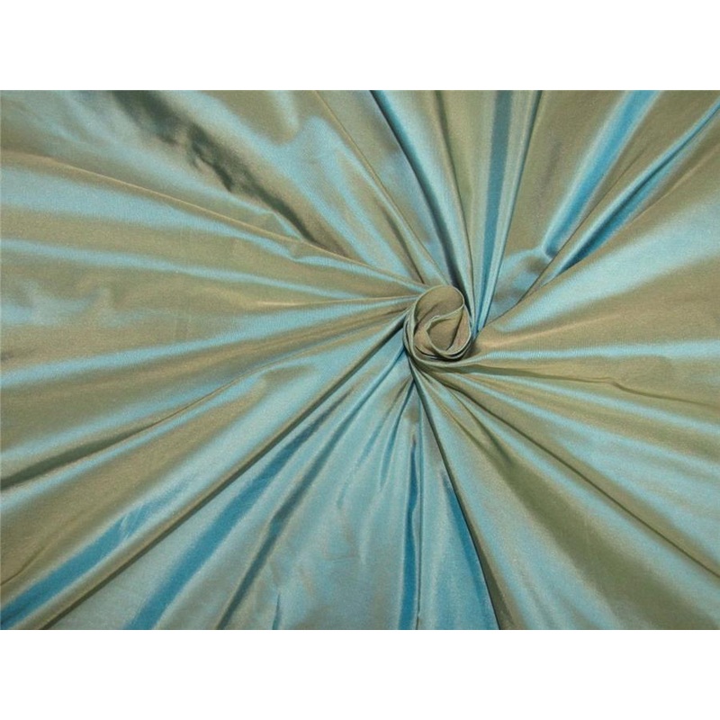 Silk taffeta Iridescent blue x beige fabric 54" wide*TAF285