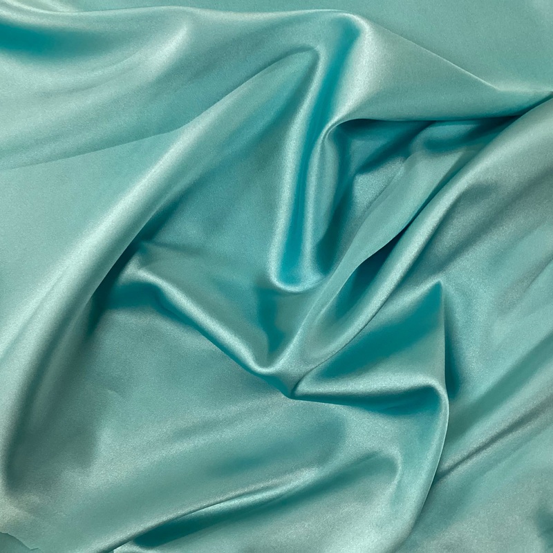 Stretch Silk Charmeuse Baby Blue Solid