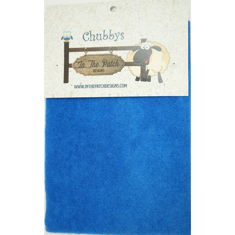 Wool Chubbys 16in Felted Square Prairie Blue Ivory Solid # WCH6057I- Special Order
