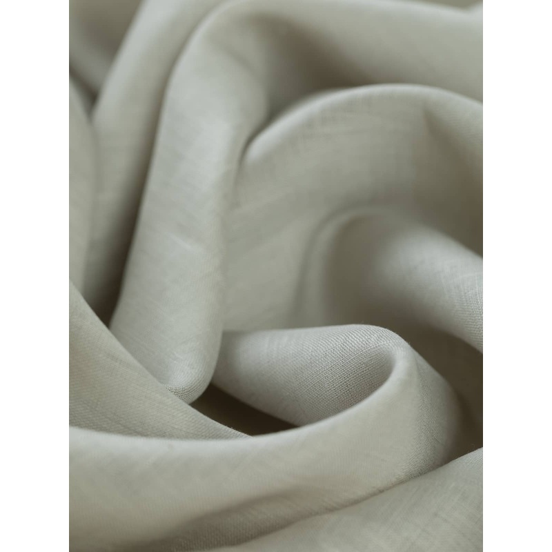 100% Linen Cross Hatch - Oak Smoke