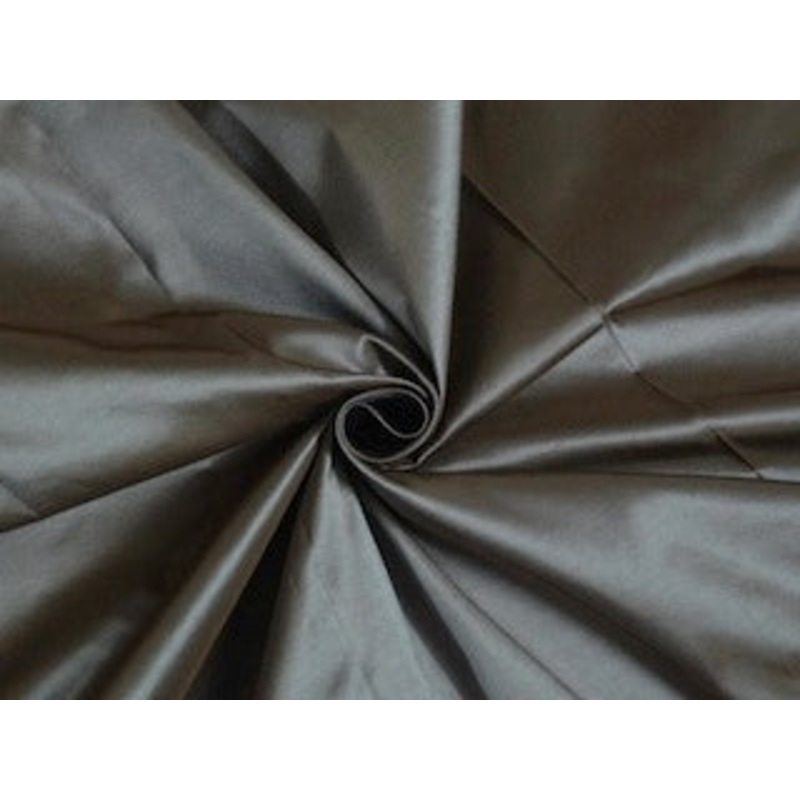 100% Pure SILK TAFFETA FABRIC Dusty Brown color 54" wide