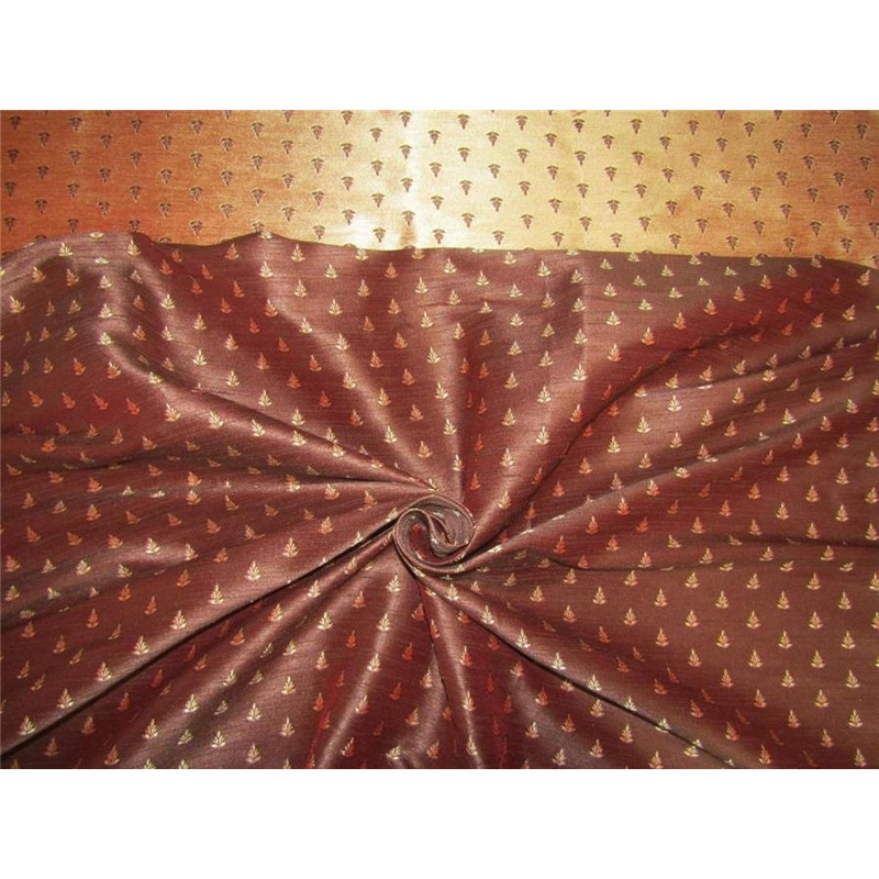 Reversible Silk Brocade Fabric Brown X gold color 58 inches