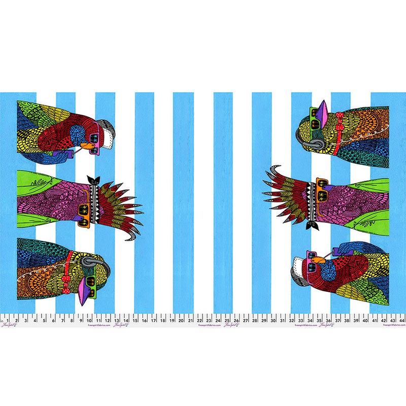 SUMMER BIRDS Three Rad Birds Border Panel - SALE $13.00