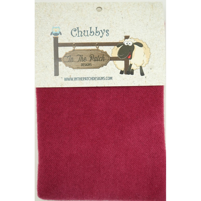 Wool Chubbys 16in Felted Square Cranberry Ivory # WCH5701I- Special Order