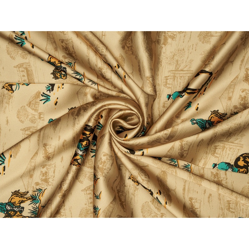 Cowboys Joy - Silky Satin Charmeuse print - fabric by the yard - sublimation print