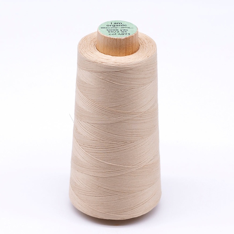SCANFIL 50wt Organic Pima Cotton Thread 5000 yd Cones - 4873 Ivory Cream