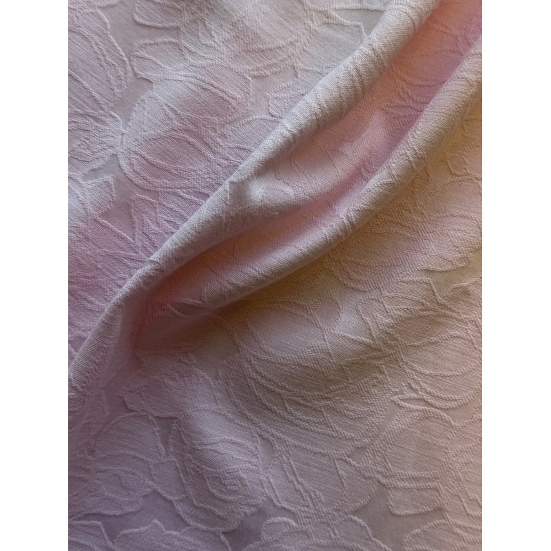 Stretch Jacquard Floral Fabric Blush Pink Contemporary Design Cotton Blend