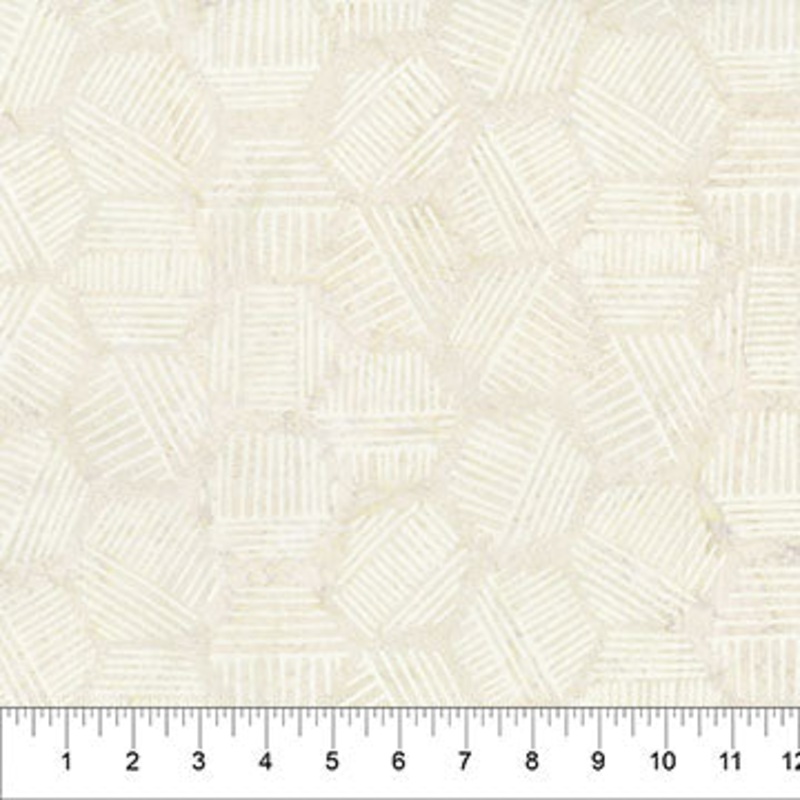 Banyan Light Khaki Hexies Neutral Cotton 44"/45" Fabric Per Yard