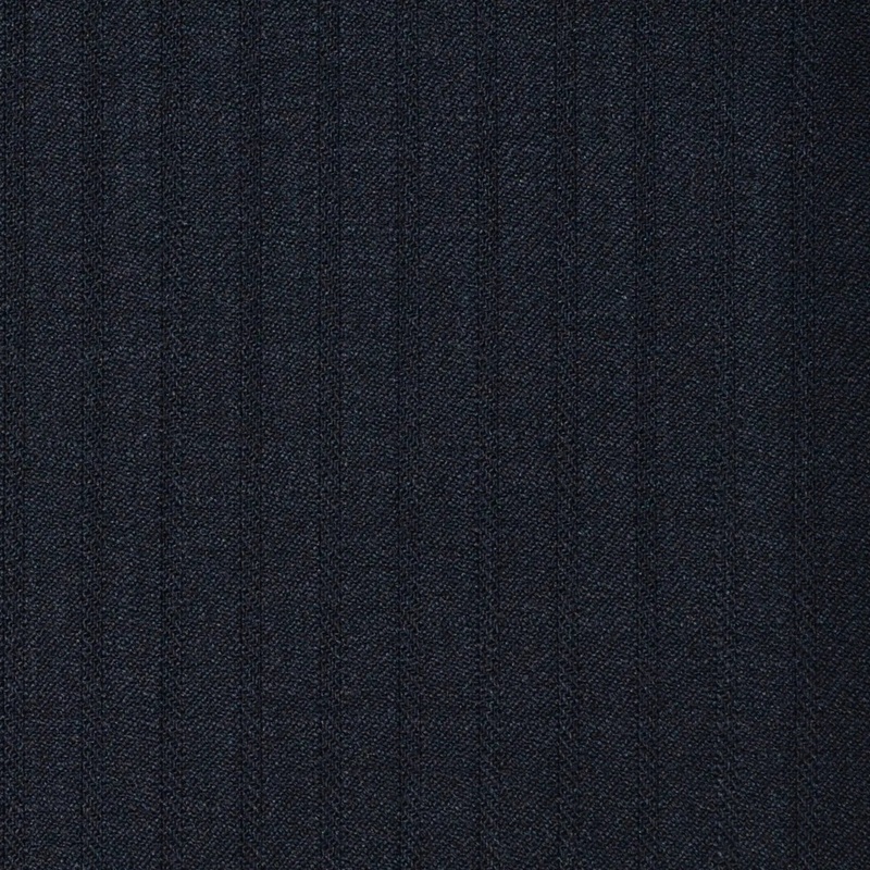Dark Navy Herringbone Shadow Stripe Super 120's All Wool Suiting