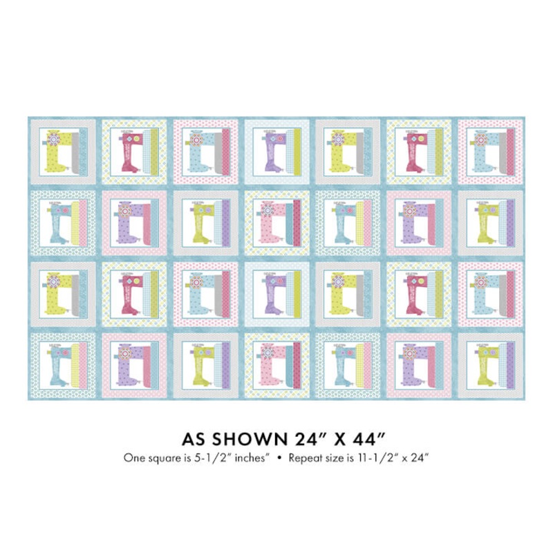 Stitch Garden - Squares - Panel (24"x44")