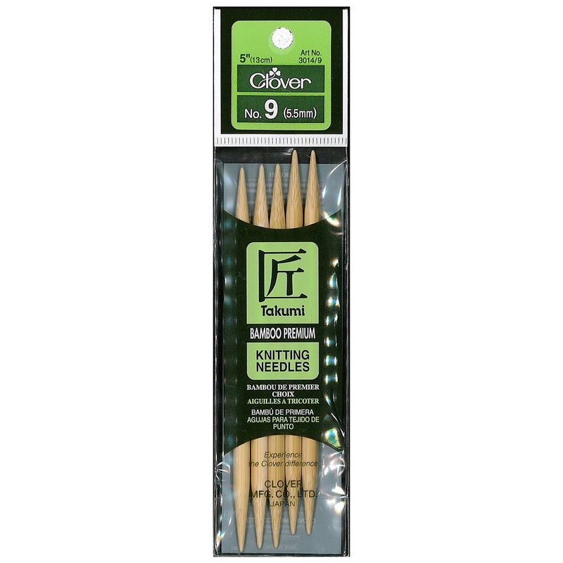 Takumi Bamboo Knitting Needles Double Pointed (5") No. 9