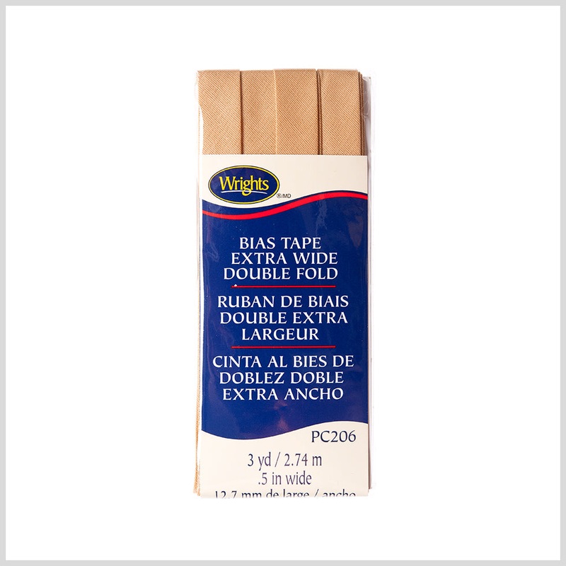 Wrights Tan 1/2" Extra Wide Double Fold Bias Tape