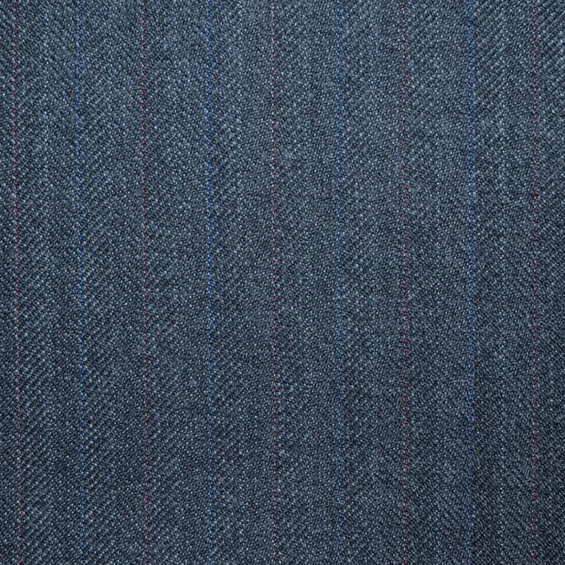 Dark Grey Subtle Herringbone Stripe All Wool Vintage Twist Suiting