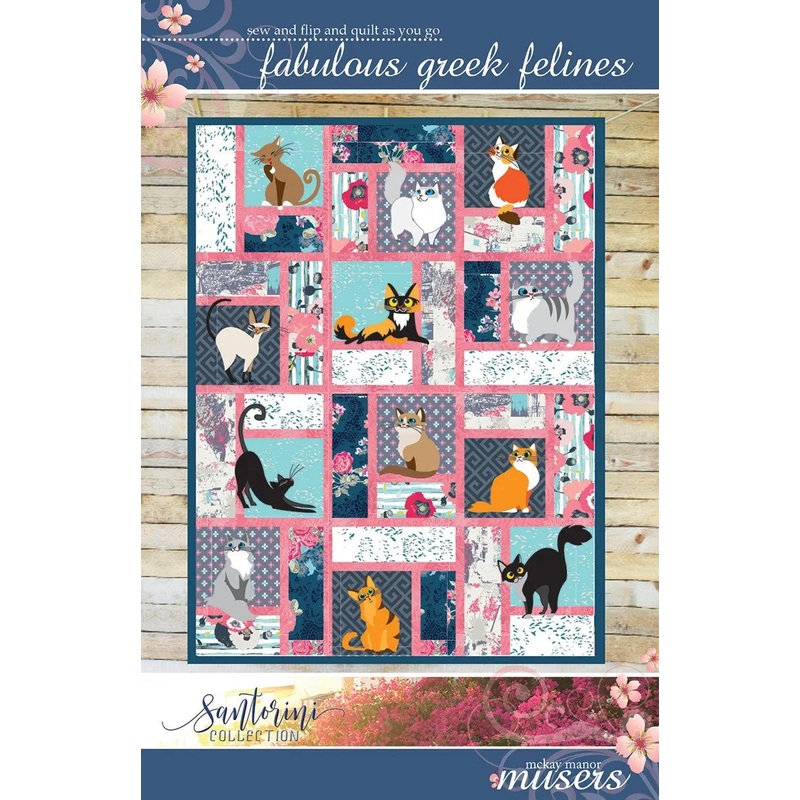 Fabulous Greek Felines Sew and Flip Quilt Pattern