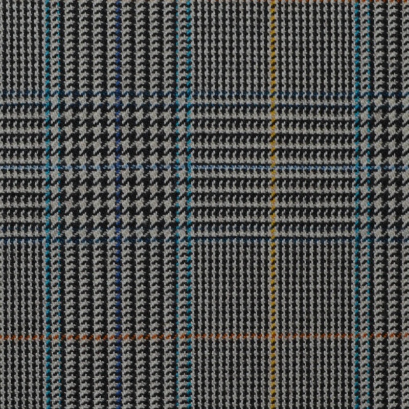 Grey and Brown with Blue & Tan Prince of Wales Check All Wool Jacketing