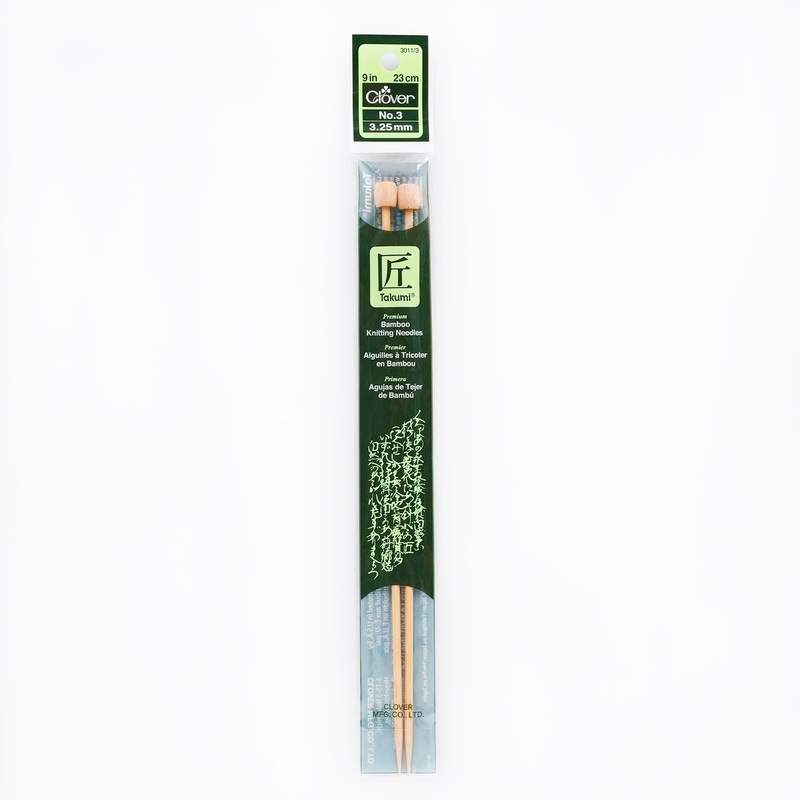 Takumi Bamboo Knitting Needles Single Pointed 9" No. 3 (3.25mm)