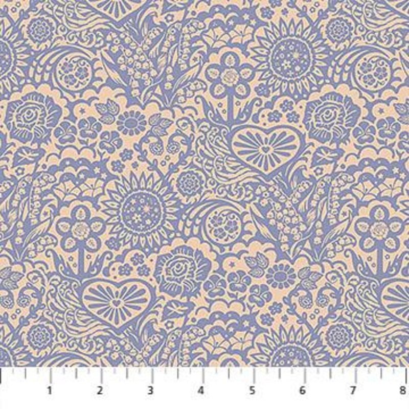 Yesterday Little Heaven Cornflower Purple - AMT156-63V - Northcott Fabrics