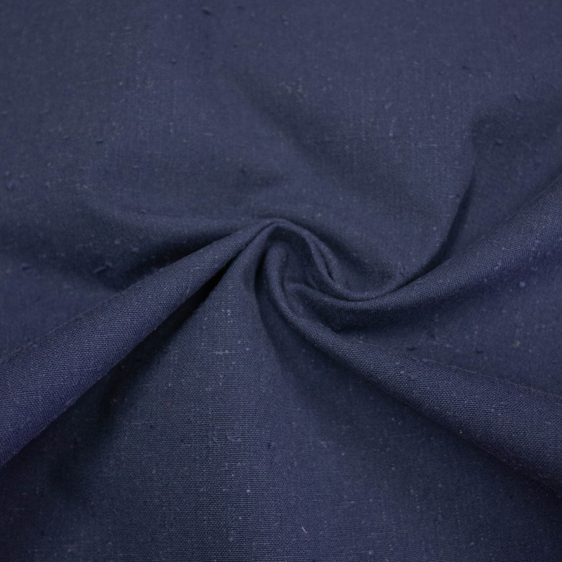 Vik Navy Blue Cotton Textured Fabric