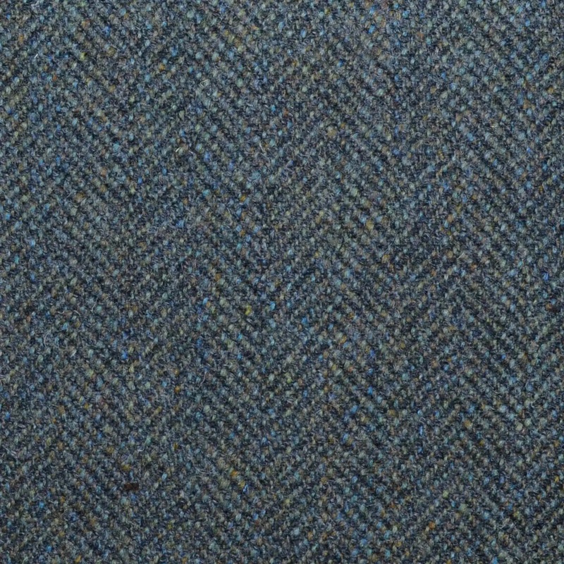 Moss Green, Blue & Dark Green Herringbone All Wool Sporting Tweed
