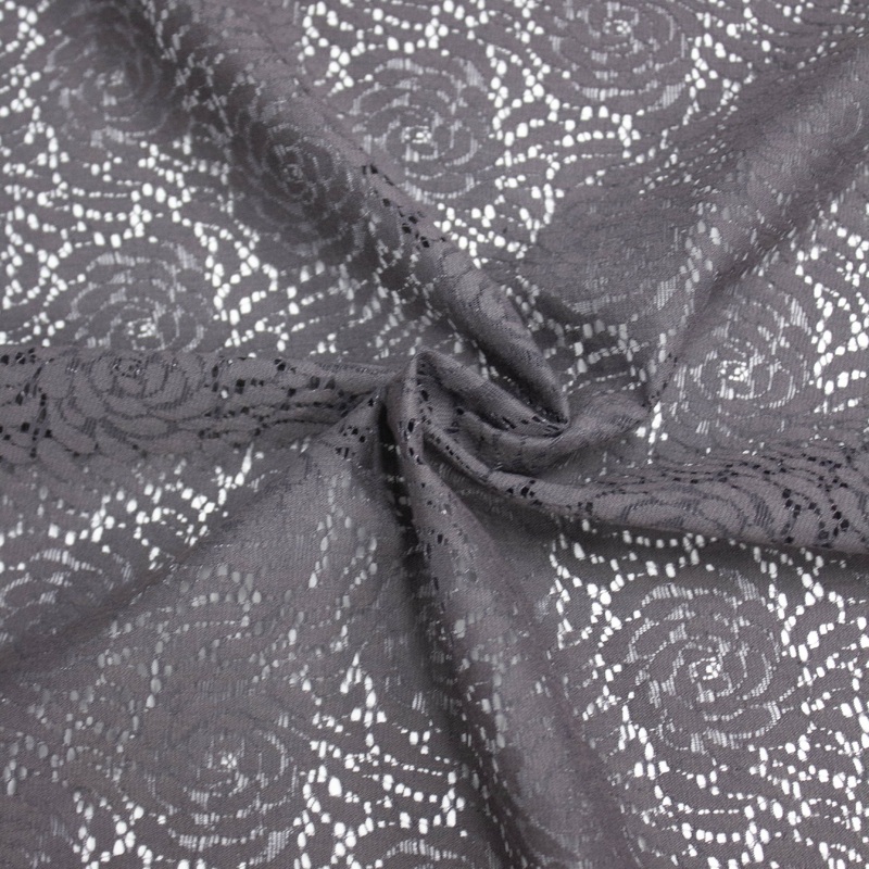 Sono Peat Grey Floral Cotton Polyamide Stretch Fabric