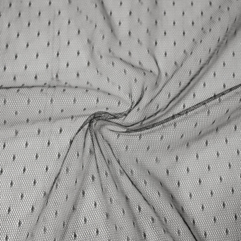 Yins Black Polyester Tulle Fabric