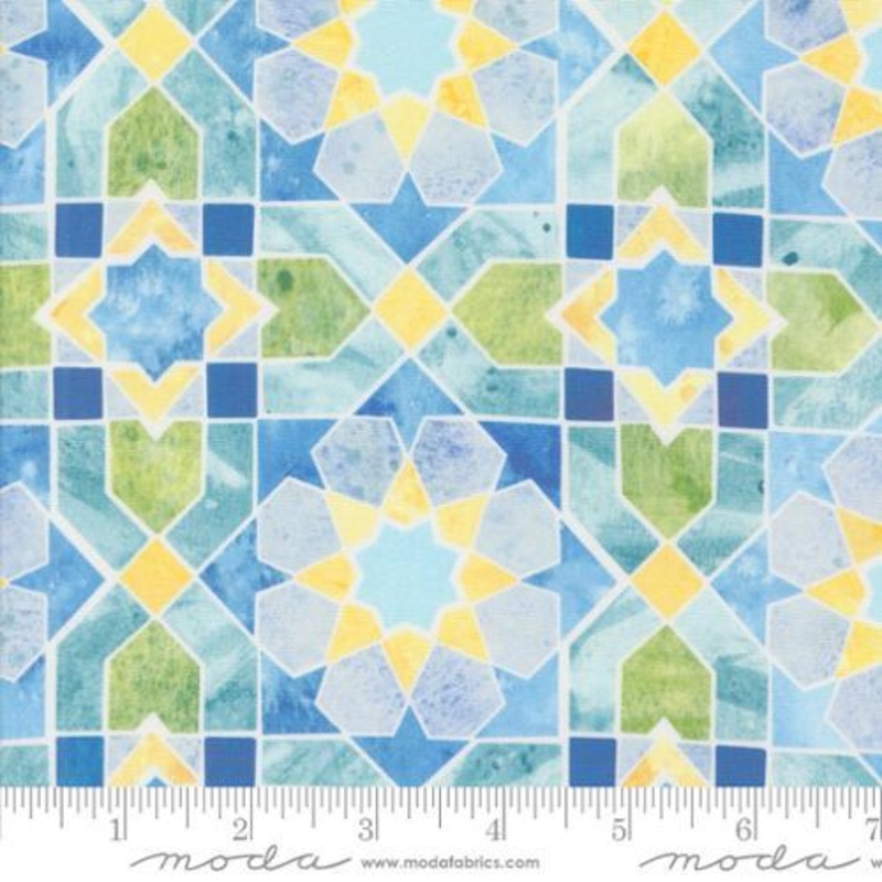Sunshine and Blue Skies Mosiac Sky Geometrics Watercolor Multi - 39822 11 - Moda Fabrics