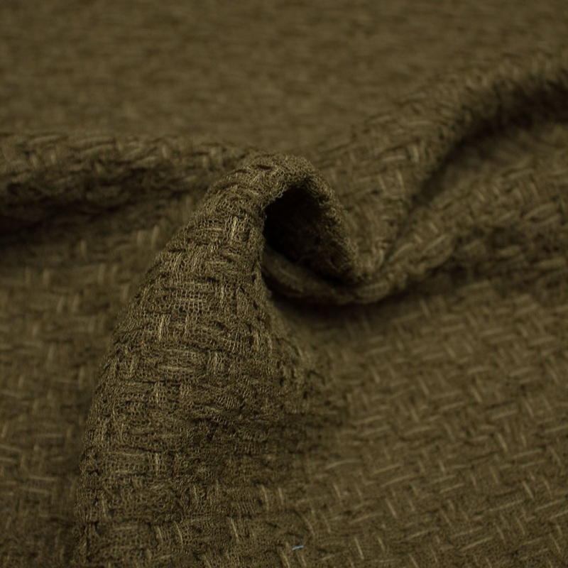 Trapper Military Green Tweed Wool Blend Fabric