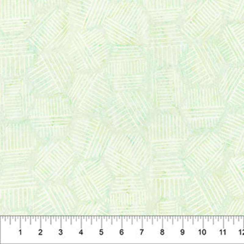 Banyan Pastel Green Hexies Neutral Cotton 44"/45" Fabric Per Yard