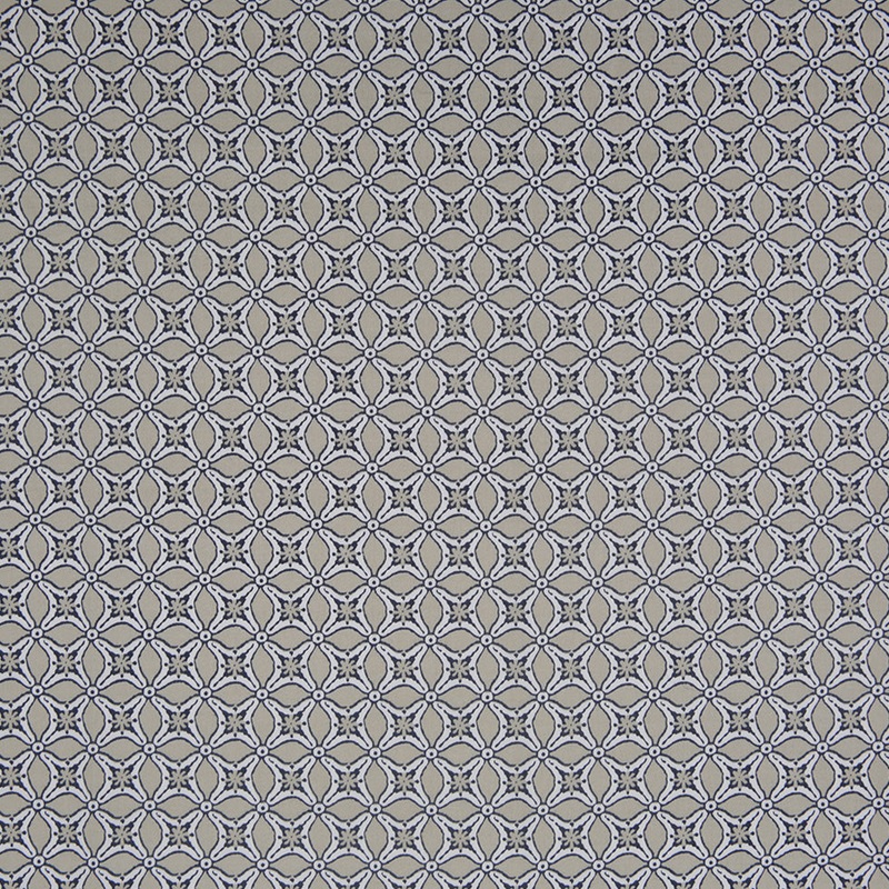 Pebble Beige Geometric Stretch Cotton Sateen