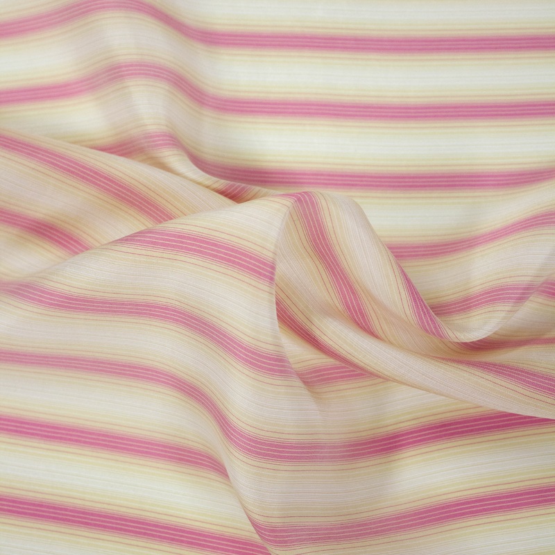 Sander Pink & Beige Striped Viscose Fabric