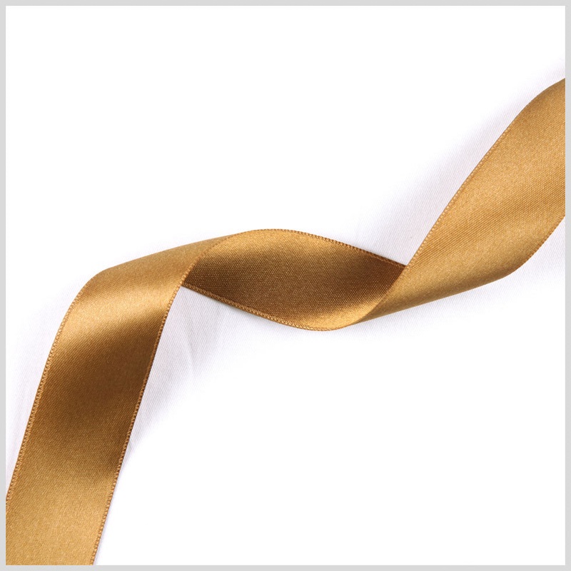 1.5" Dark Gold Double Face French Satin Ribbon