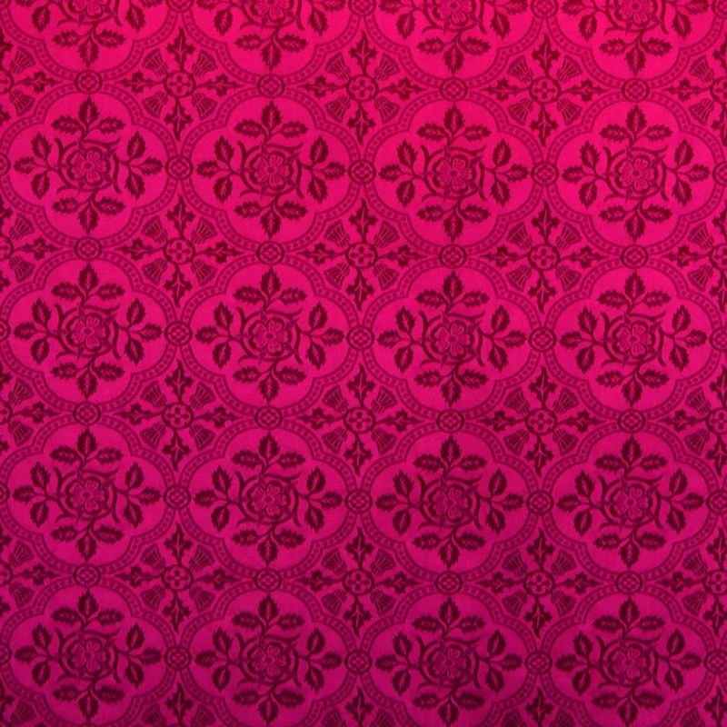 Purple Rose and Thistle Brocade Damask Jacquard Jacketing