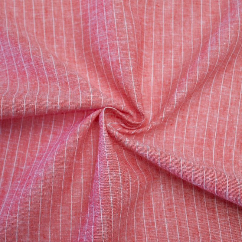Ralph Red Striped Linen - SHOWROOM SAMPLE 34CM X 60CM