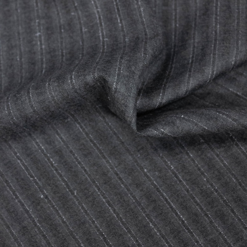 Trian Grey Striped Virgin Wool Blend Suiting Fabric SHOWROOM SAMPLE 34CM X60CM