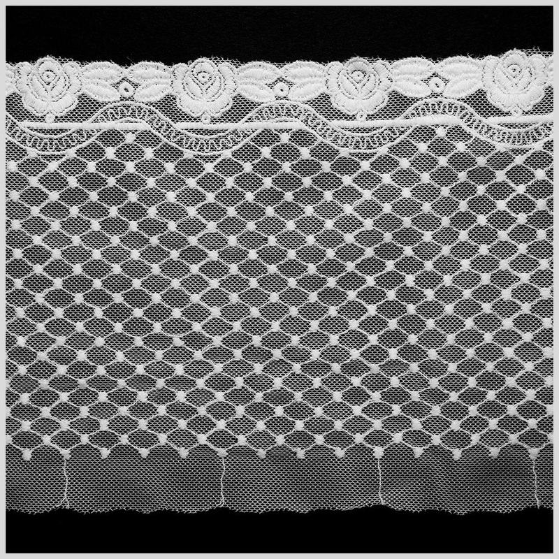6" Ecru Cotton Floral Lace Trim
