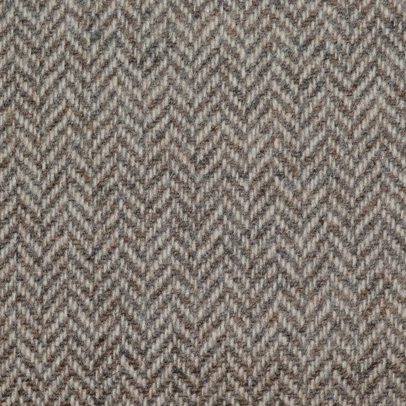 Beige/Brown Herringbone Lambswool Tweed