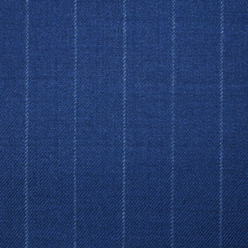 Navy Blue Chalk Stripe Super 100's All Wool Worsted Suiting By Holland & Sherry