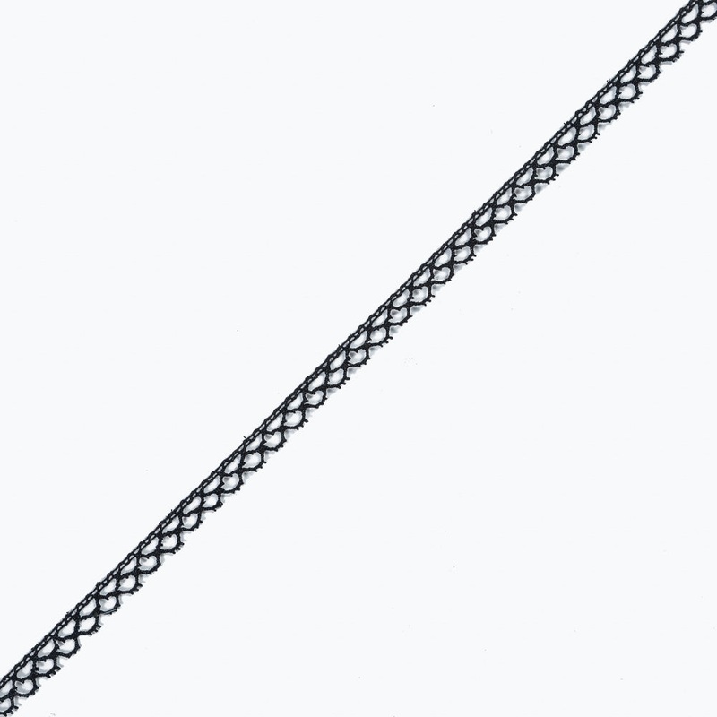Black European Cotton Crochet Trim - 0.375"