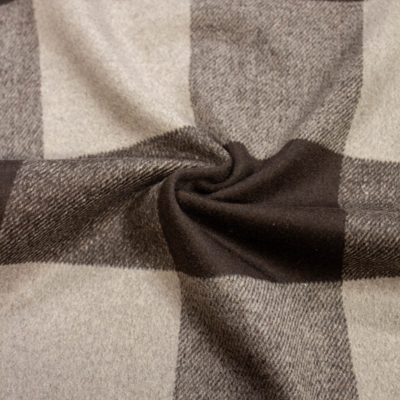 Claire Brown Check Wool Blend Fabric
