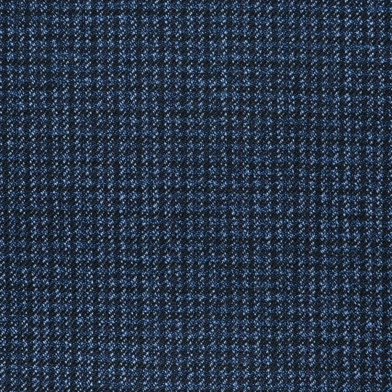 Medium Blue Dogtooth All Wool Vintage Twist Suiting