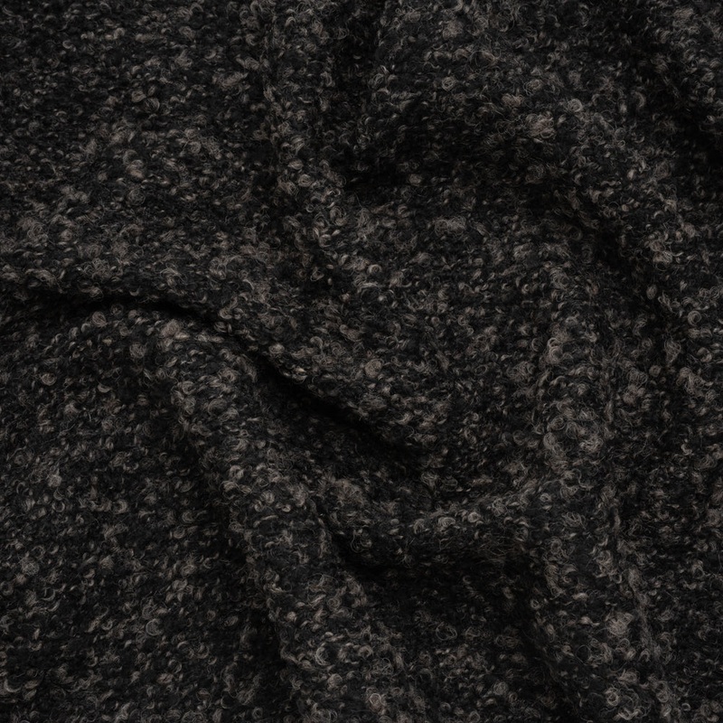 Wool Blend Boucle Tweed - Black and Brown