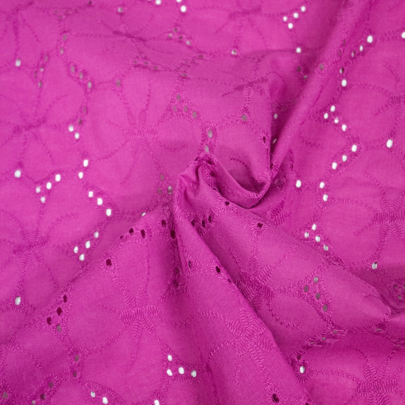 Bana Orchid Purple Embroidered Cotton Fabric