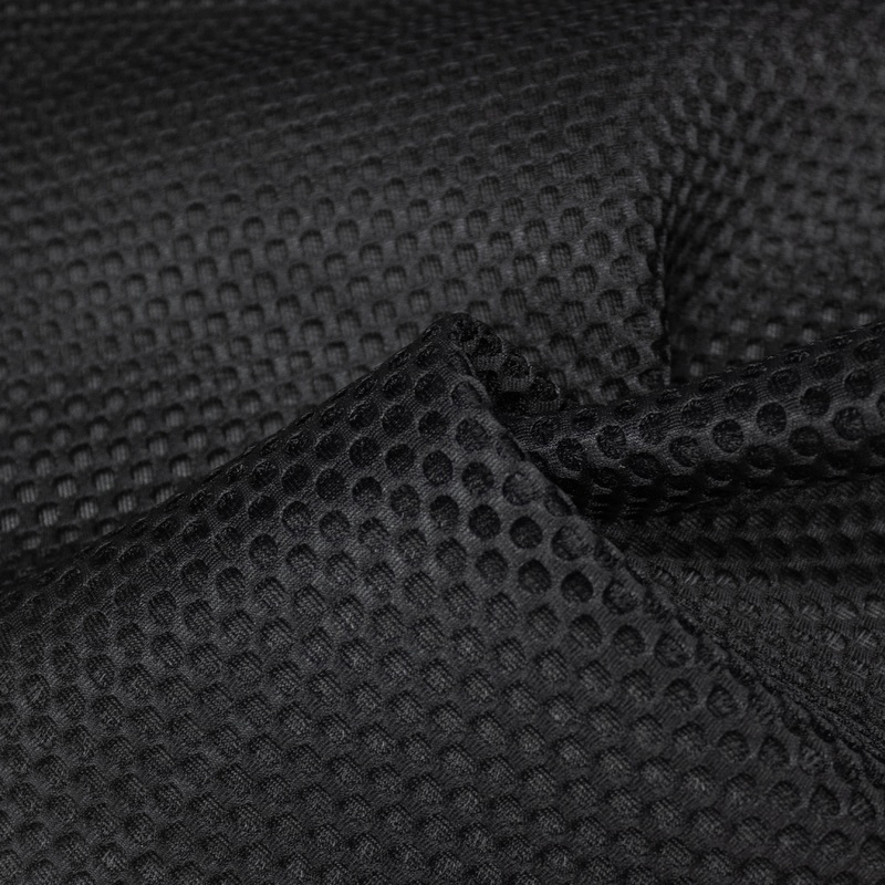 Sam Black Polyester Mesh Neoprene Fabric