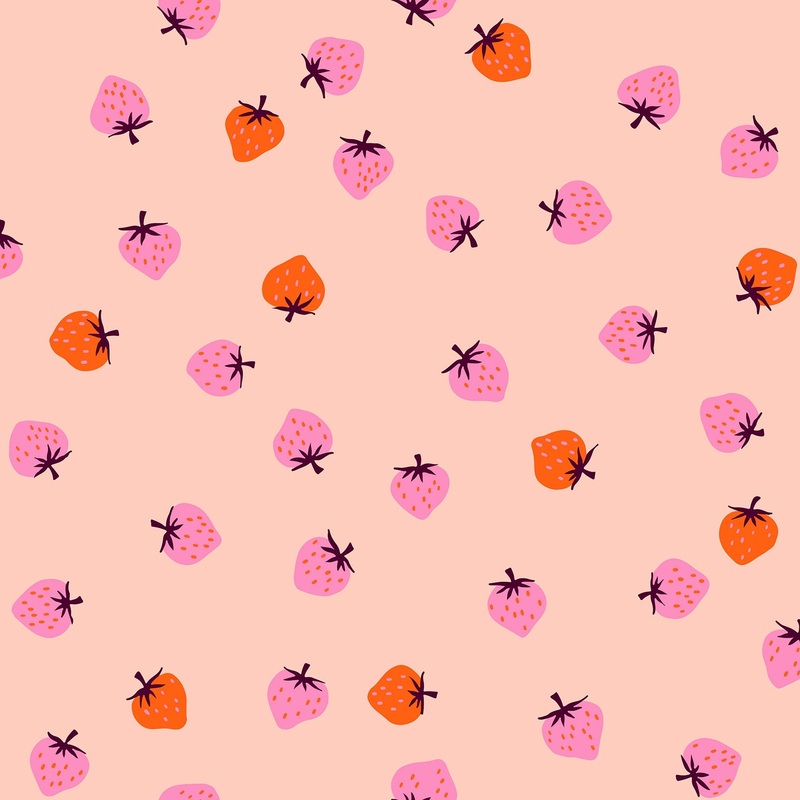 Strawberry - Tossed - Pale Pink - Kimberly Kight - Ruby Star Society - Moda - 1/2 yd