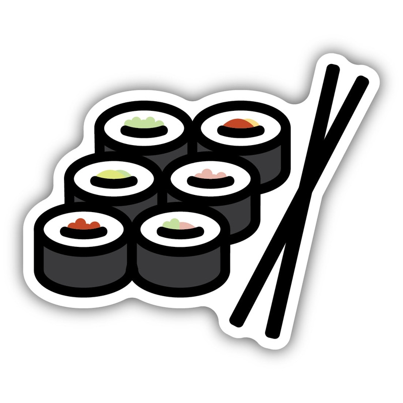 Sushi with Chopsticks Sticker 1114-LSTK